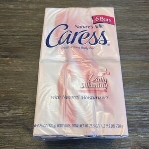 VINTAGE Caress Moisturizing Body Bar Soap Nature's Silk 4.75 oz each Lot Of 6